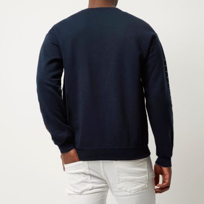 Navy print sweatshirt